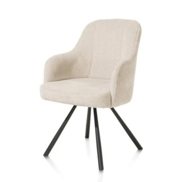Eetkamerstoel Eva in het creme met armleuning van happyathome. 