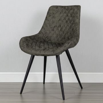 Eetkamerstoel in de kleur taupe. 