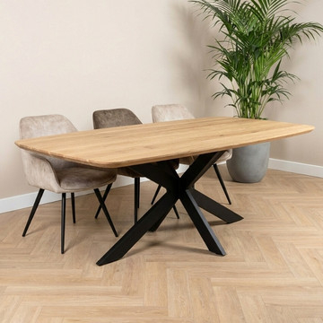 Eettafel Deens ovaal eiken 200 cm