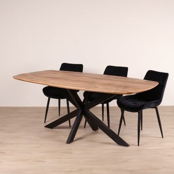 Deens ovale eettafel 180cm Mangohout