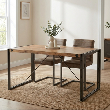 Eettafel industrieel 160 cm.