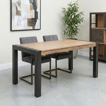 Eettafel industrieel 160 cm.