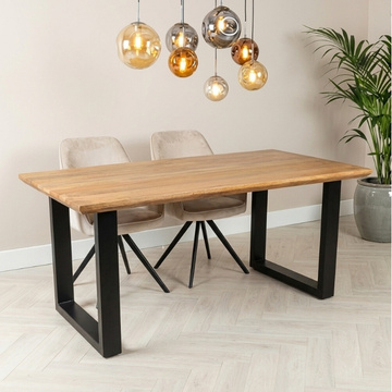 Eettafel mangohout industrieel 180 cm