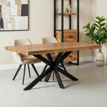 Eettafel mangohout 180 cm.