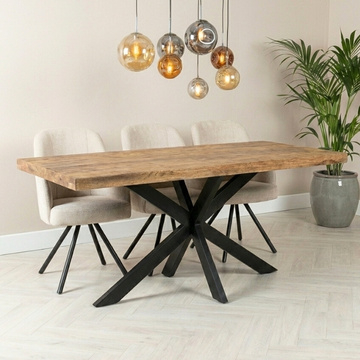 Eettafel mangohout 200 cm met spinpoot