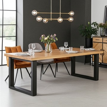 Eettafel mangohout 260 cm met U-poot.