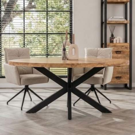 Eettafel ovaal mangohout 180 cm