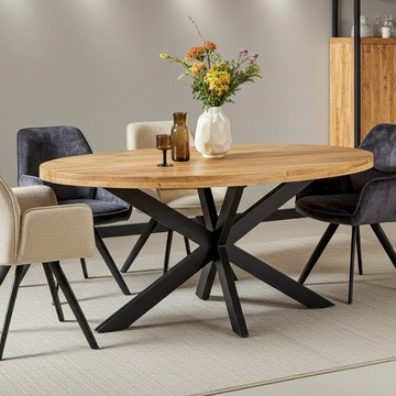 Eettafel mangohout ovaal 180 cm.