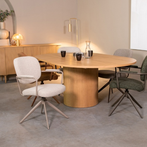 Uitschuifbare eettafel Olivier eikenlook 150-200 cm naturel