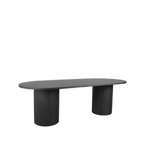 Ovale eettafel Olivier eikenlook 240 cm zwart