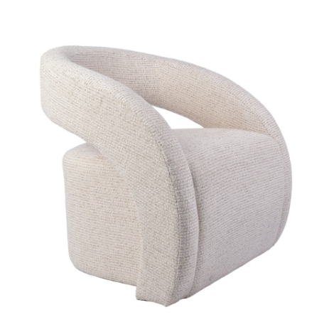 Kuipfauteuil Anke crème geweven stof