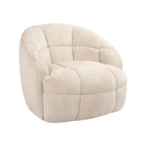 Ronde fauteuil Bente crème, 70.000 toeren Martindale