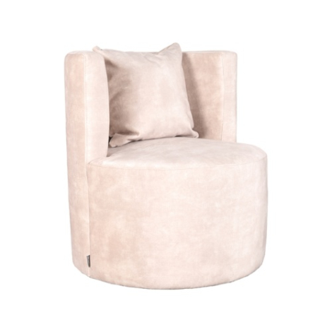 Ronde fauteuil Emma naturel velvet, 65 cm