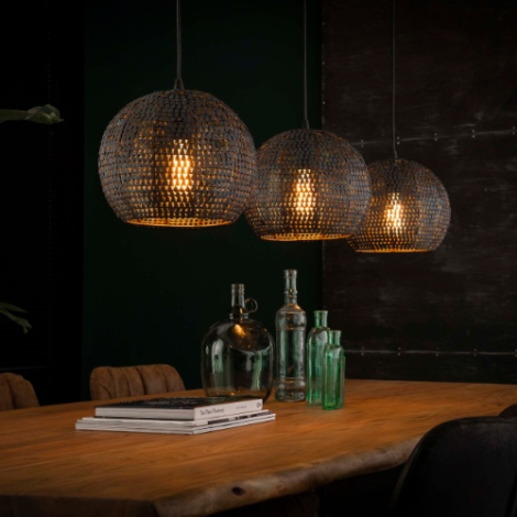 Geperforeerde hanglamp Rosa 3 lampen 128 cm - sfeerfoto