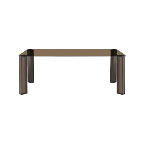 Rechthoekige eettafel Evelien glas 200 cm bruin