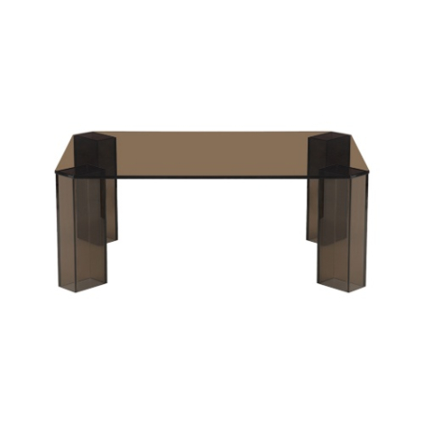 Rechthoekige salontafel Evelien glas 90 cm bruin