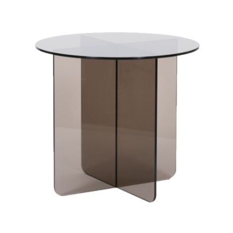 Ronde salontafel Loet glas 50 cm bruin