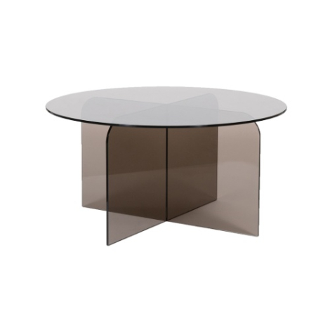 Ronde salontafel Teije glas 80 cm bruin