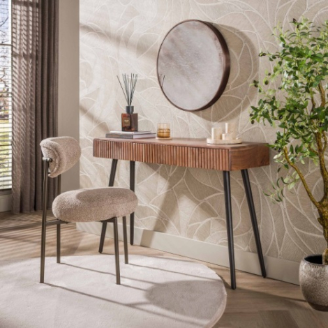 Haltafel met 3 lades Leon bruin acaciahout 120 cm - sfeerfoto
