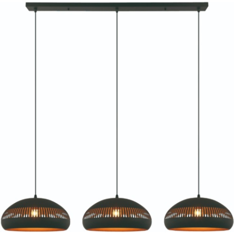 hanglamp 3 lichts zwart 120 cm metaal