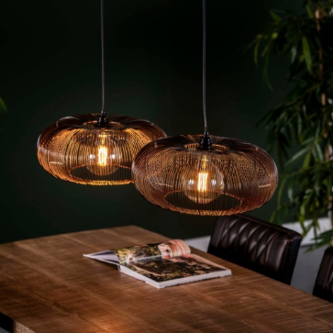 Hanglamp zwart nikkel Mirko met 2 lampen - sfeerfoto