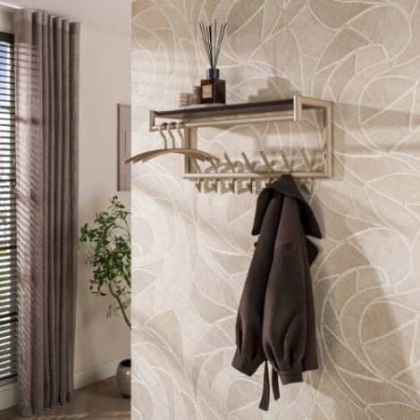 Kapstok met roede en hoedenplank Kato 7 haken beige - sfeerfoto