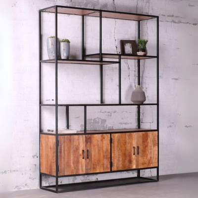 Mangohouten boekenkast 150 cm