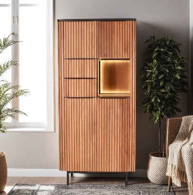 Kast met verlichting 75 cm.