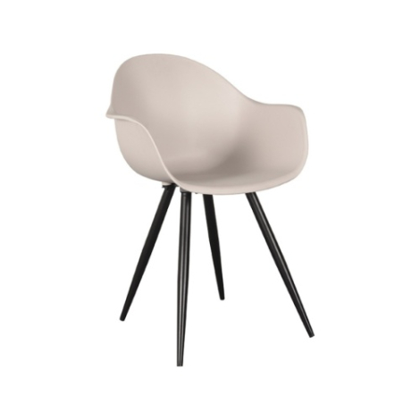 Kunststof eetkamerstoel Lars beige met armleuning