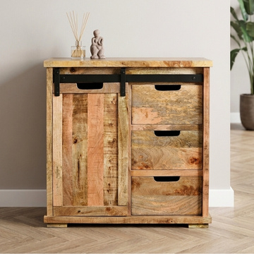 Ladekastje mangohout met schuifdeur.