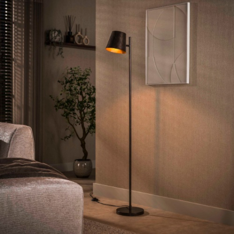 Leeslamp vloer met verstelbare kap Brena bruin - sfeerfoto
