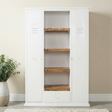 Lockerkast industrieel wit.