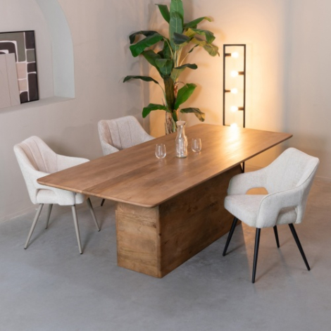 Rechthoekige eettafel Arthur mangohout 200 cm naturel