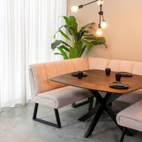 Vierkante eettafel Bjorn mangohout 140x140 cm donkerbruin