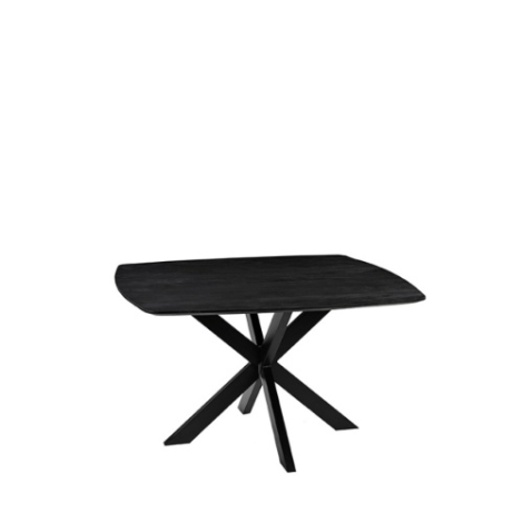 Vierkante eettafel Bjorn mangohout 140x140 cm zwart