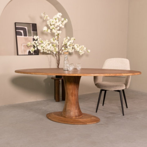 Ovale eettafel Daphne mangohout 200 cm naturel