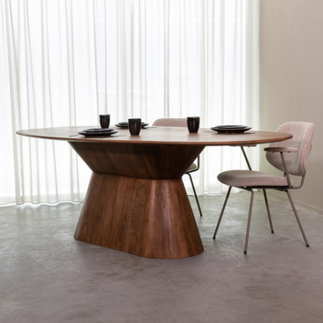 Ovale eettafel Joep mangohout 200 cm naturel