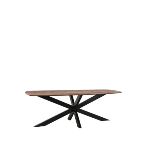 Deens ovale eettafel Zoe mangohout 160 cm donkerbruin