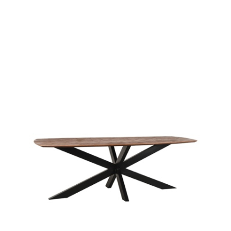 Deens ovale eettafel Zoe mangohout 190 cm donkerbruin