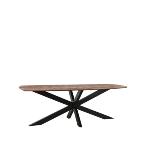 Deens ovale eettafel Zoe mangohout 220 cm donkerbruin