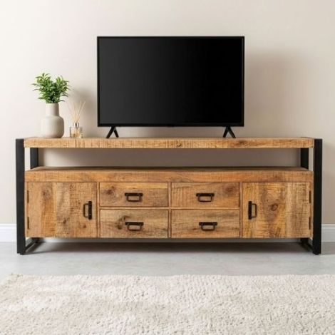 Tv meubel Britt 220 cm breed mangohout