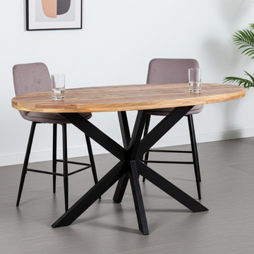 Bartafel mangohout ovaal met spinpoot.