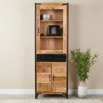 Vitrinekast mangohout 65 cm.