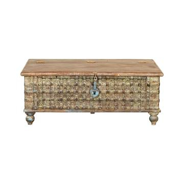 Grote houten salontafel kist India.