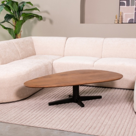 Organische salontafel Ruben mangohout 140 cm naturel