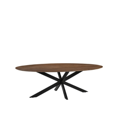 Ovale eettafel Jens mangohout 210 cm naturel met spinpoot