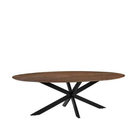 Ovale eettafel Jens mangohout 240 cm naturel met spinpoot