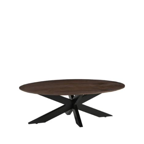 Ovale salontafel Jens mangohout 130 cm donkerbruin