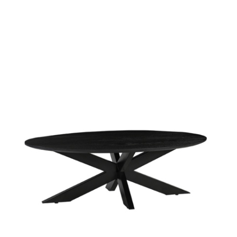 Ovale salontafel Jens mangohout 130 cm zwart