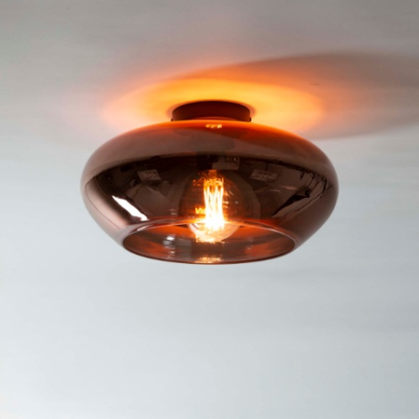 Plafondlamp van koperkleurig glas Kara 40 cm - sfeerfoto